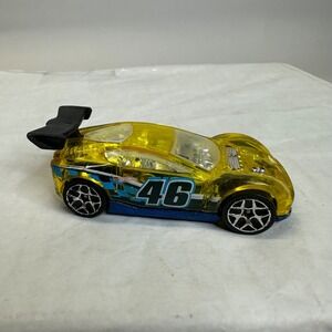 Hot Wheels Synkro Acceleracers Translucent Yellow Blue 46 Diecast Car 2004 G26